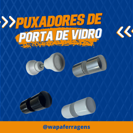 Puxador para porta de vidro