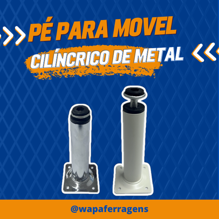 Pé Cilíndrico de Metal (regulavel)